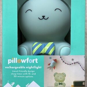 Pillowfort Bear Nightlight with Blue and Green Bow Tie